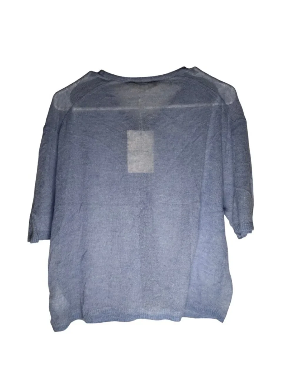 Everlane The Air Alpaca Short Sleeve Cardigan Soft Blue Size XL NWT